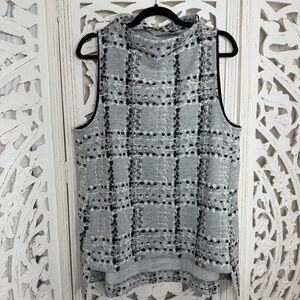 Shannon Passero Knit Check Funnel Neck Tank